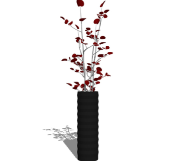 现代花瓶花卉su模型