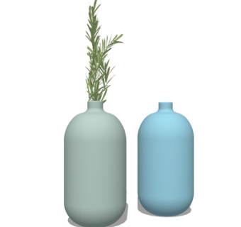 现代花瓶花卉su模型