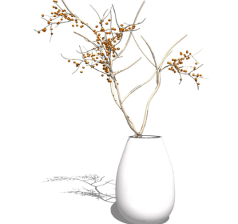 现代花瓶花卉su模型