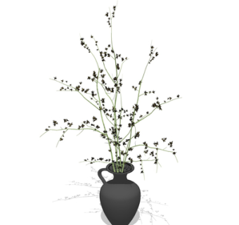 现代花瓶花卉su模型
