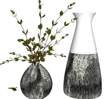 现代花瓶花卉su模型