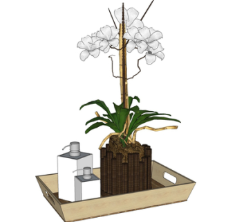 现代花瓶花卉su模型