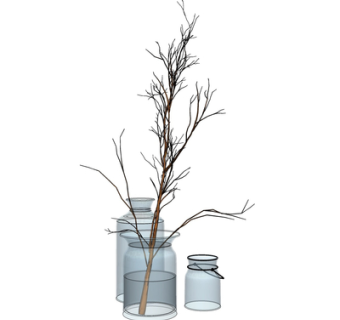 现代花瓶花卉su模型