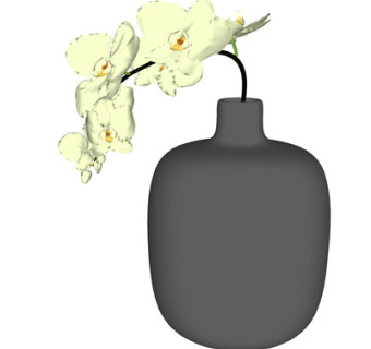现代花瓶花卉su模型