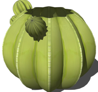 现代多肉植物盆栽su模型