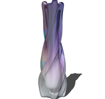 现代彩色玻璃花瓶su模型