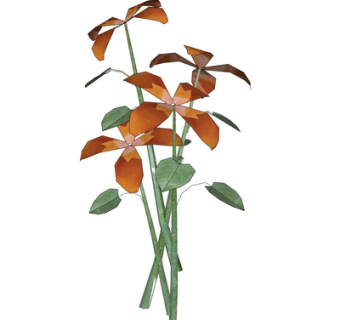 现代花瓶花卉su模型