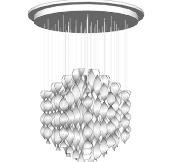 现代水晶吊灯su模型
