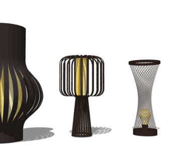 现代金属景观灯su模型