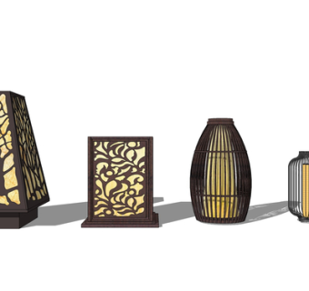 现代景观灯su模型