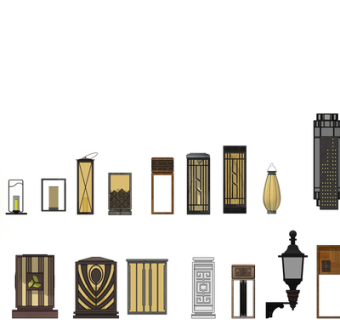 现代景观灯su模型