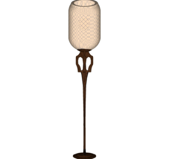 现代实木落地灯组合su模型