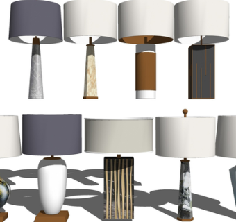 现代轻奢台灯su模型