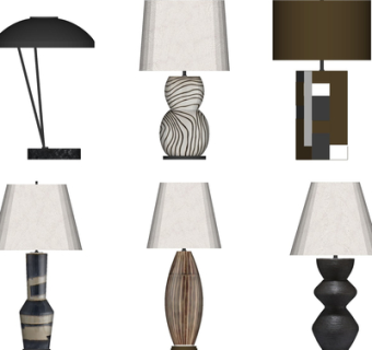 现代台灯组合su模型