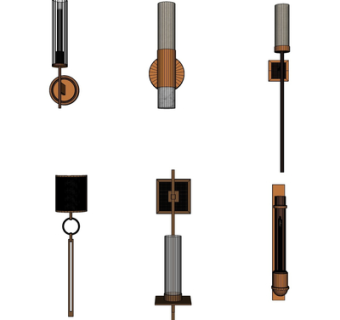 现代金属壁灯组合su模型