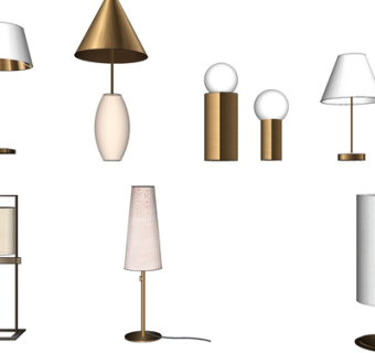 现代轻奢台灯su模型