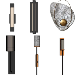 现代金属壁灯su模型