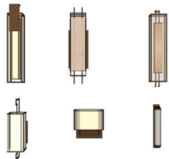 现代金属壁灯su模型
