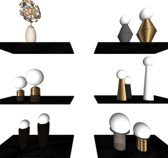 现代轻奢台灯su模型