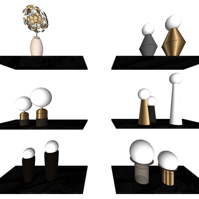 现代轻奢台灯su模型