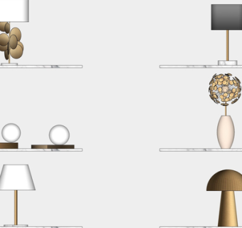 现代金属台灯su模型