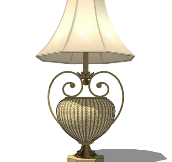 欧式金属台灯su模型