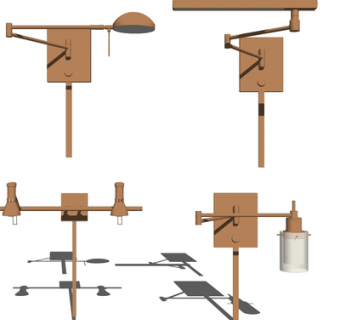 现代金属壁灯组合su模型