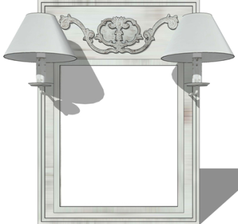 欧式金属壁灯su模型