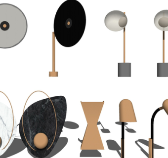 现代金属壁灯su模型