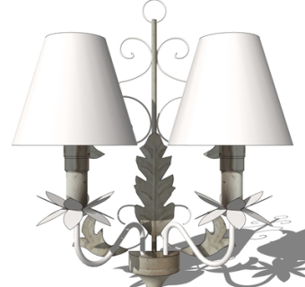 欧式金属壁灯su模型