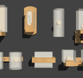 现代玻璃壁灯su模型