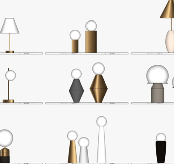 现代金属台灯su模型