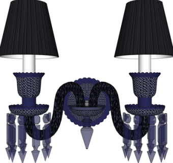 欧式金属壁灯su模型