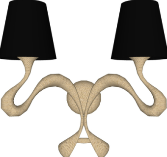 现代金属壁灯su模型