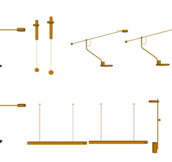 现代金属壁灯组合su模型
