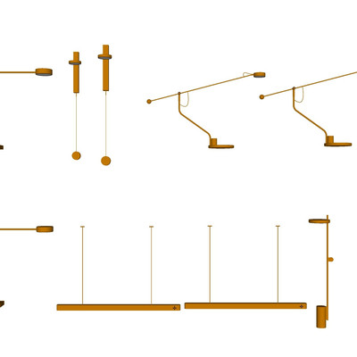 现代金属壁灯组合su模型