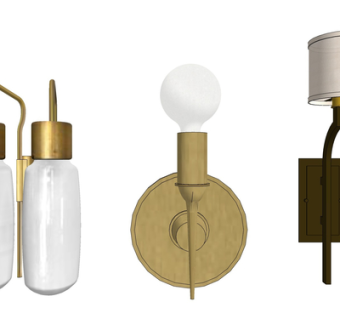 现代金属壁灯su模型