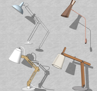 现代金属台灯su模型