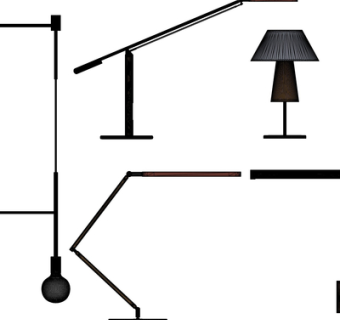 现代金属台灯su模型