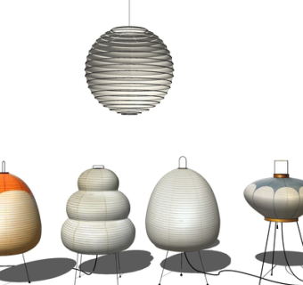 现代金属落地灯su模型