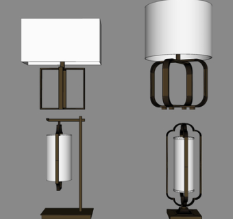 新中式台灯su模型