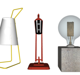 现代金属台灯su模型