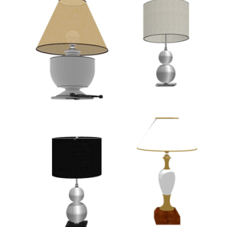 现代金属台灯su模型