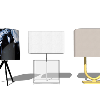 现代金属台灯su模型