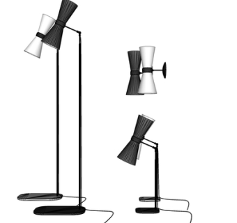 现代金属台灯壁灯su模型