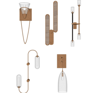 现代金属壁灯su模型