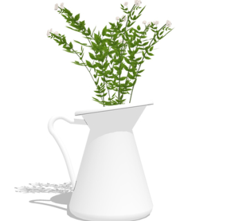 现代水壶花瓶花卉su模型