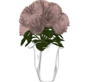 现代花瓶花卉su模型