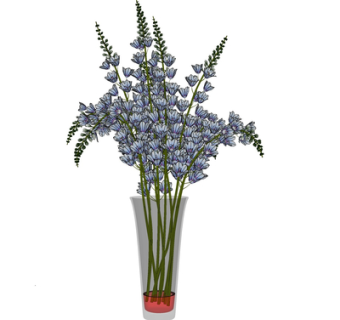 现代花瓶花卉su模型