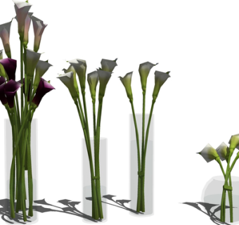 现代花瓶花卉su模型